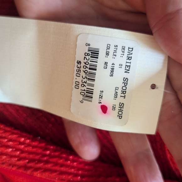 NWT ANTHROPOLOGIE  Shoshanna Annika Sz 6 A-Line Metallic Red Flame Dress Flounce - Picture 9 of 10